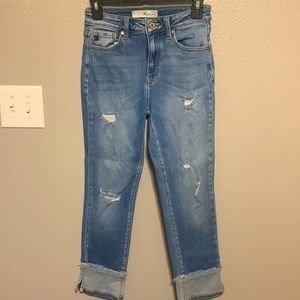 KanCan relaxed fit crop jeans